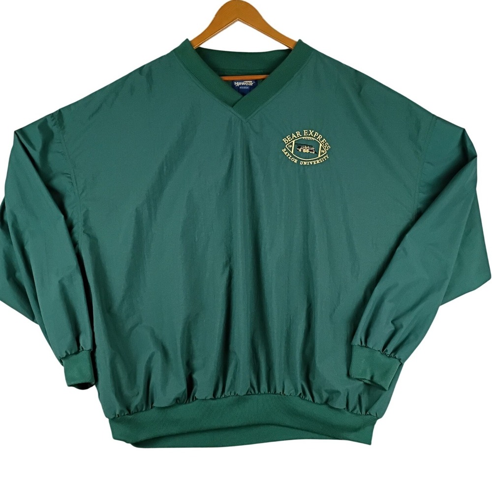 HitWear Vintage Baylor University Windbreaker‎ Men 2XL Green Bear Express Nylon